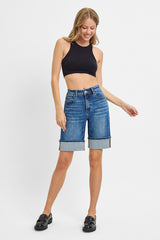 Poet's High Rise Mid Length Cuffed Shorts