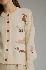 Cream Multi Dog Breed Cardigan