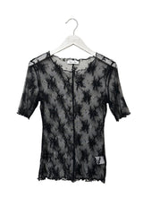 Short Sleeved Floral Lace Top