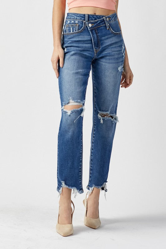 Curvy Dean's Crossover Girlfriend Jeans