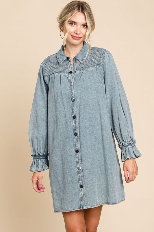 Light Denim Button Up Dress