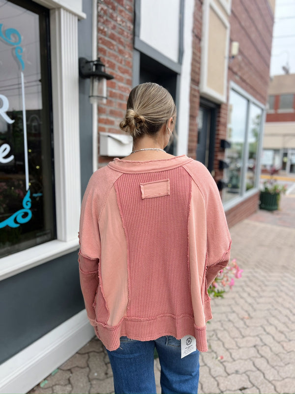 Brick Oversized Terry Cloth Top