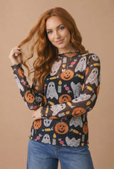 Halloween Theme Mesh Top
