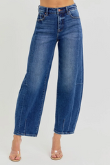 Rylenne Dark wash High Rise Barrel