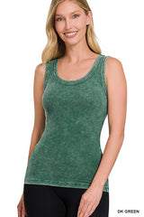 Ribbed Round Neck Tank Top