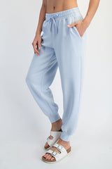 Light Blue Modal Drawstring Joggers