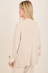 Beige Melange Sweater Cardigan