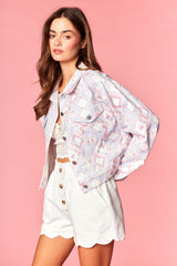 Floral Patchwork Print Jacket