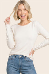 Wide Crew Neck Super Soft Long Sleeve Top