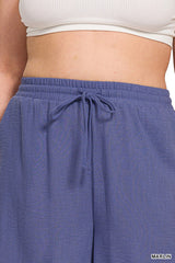 Curvy Woven Crepe Cropped Pants