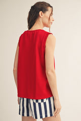 Smocking Edge Detail Tank Top