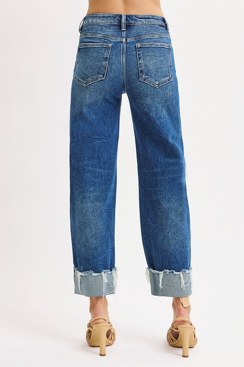 Nicky's High Rise Crop Cuffed Boyfried Jeans