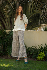 Leopard High Waisted Raw Hem Pants