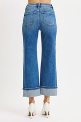 Lara's Mid Rise Crop Cuffed Jeans