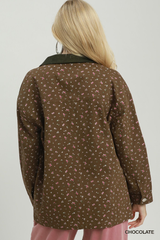 Brown Oversized Floral Jacket