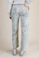 Patchwork Printed Stretch Pants