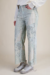 Patchwork Printed Stretch Pants