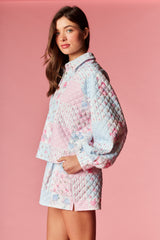 Quarter Snap Floral Pullover and Shorts Set