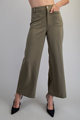 Olive Straight Leg Trouser Pants
