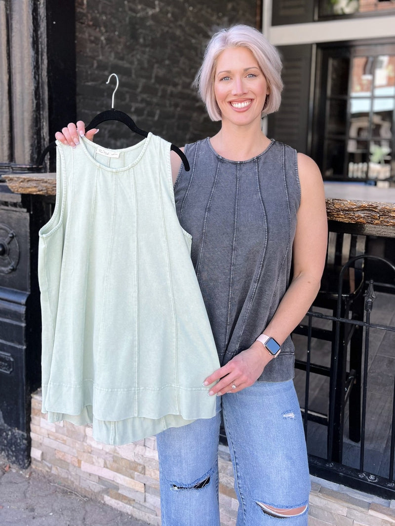 Poly Sleeveless Textured Top