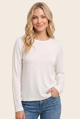 White Crew Neck Long Sleeve Top