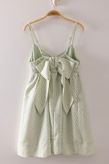 Stripe Back Bow Babydoll Dress