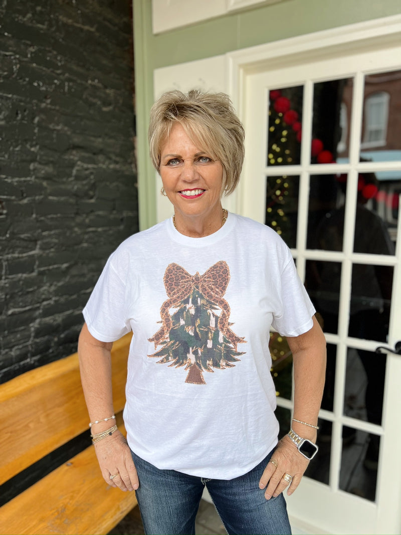 Leopard Bow Tree Tee