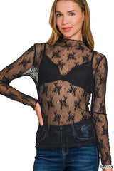 Floral Lace Sheer Top