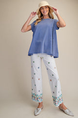 Short Sleeve Mineral Wash Swing Top