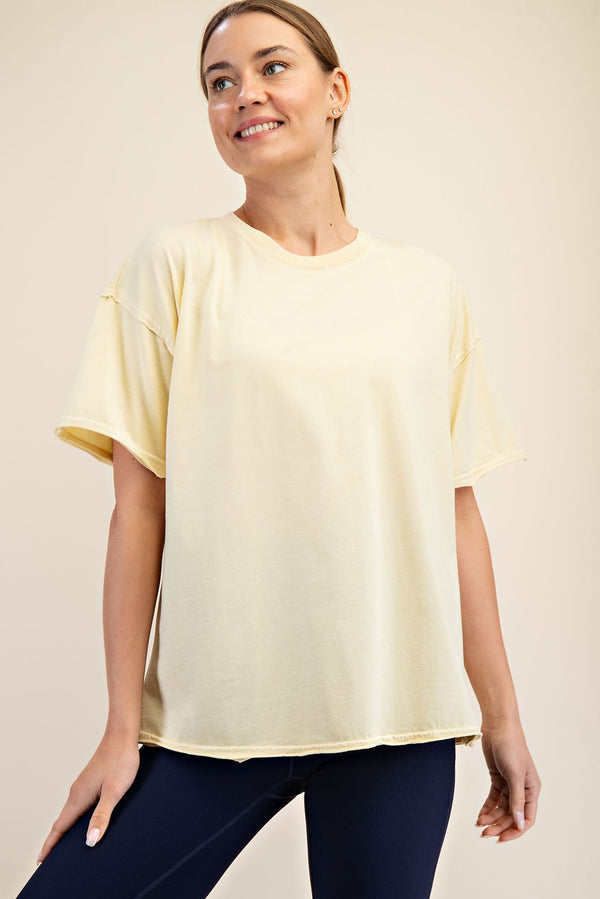 Curvy Soft Cotton Top Raw Seam
