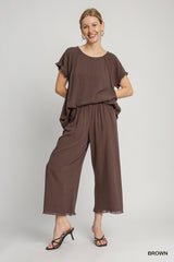 Linen Raw Hem Pants