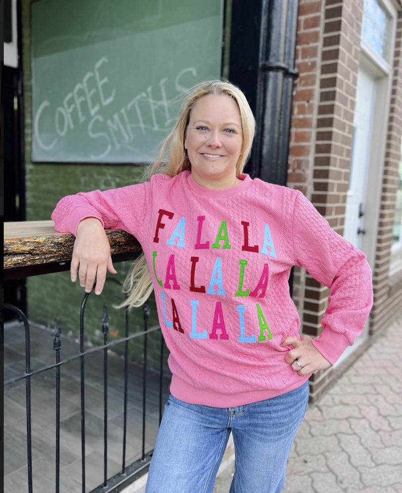 Falala Pink Braided Sweater