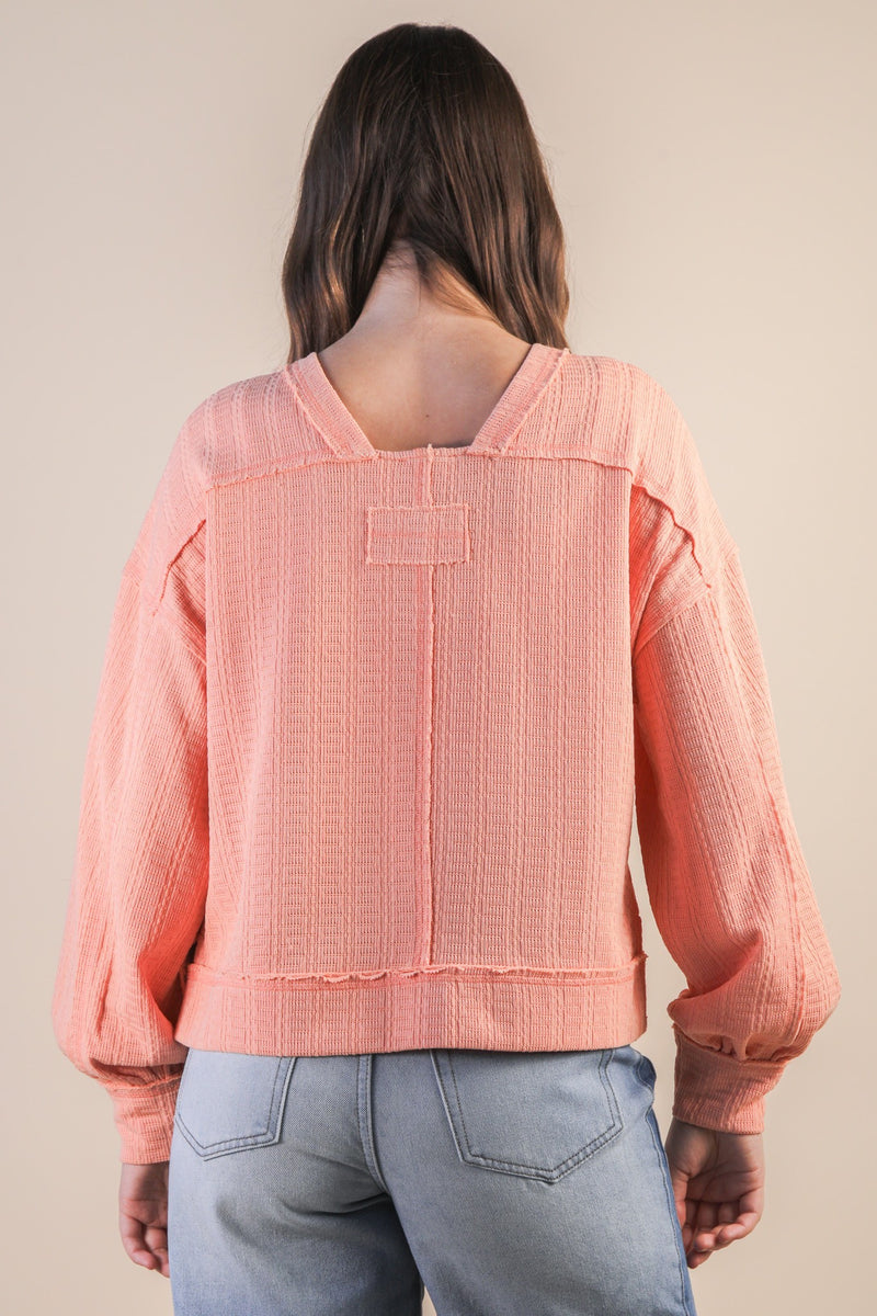 Solid Drop Shoulder Top