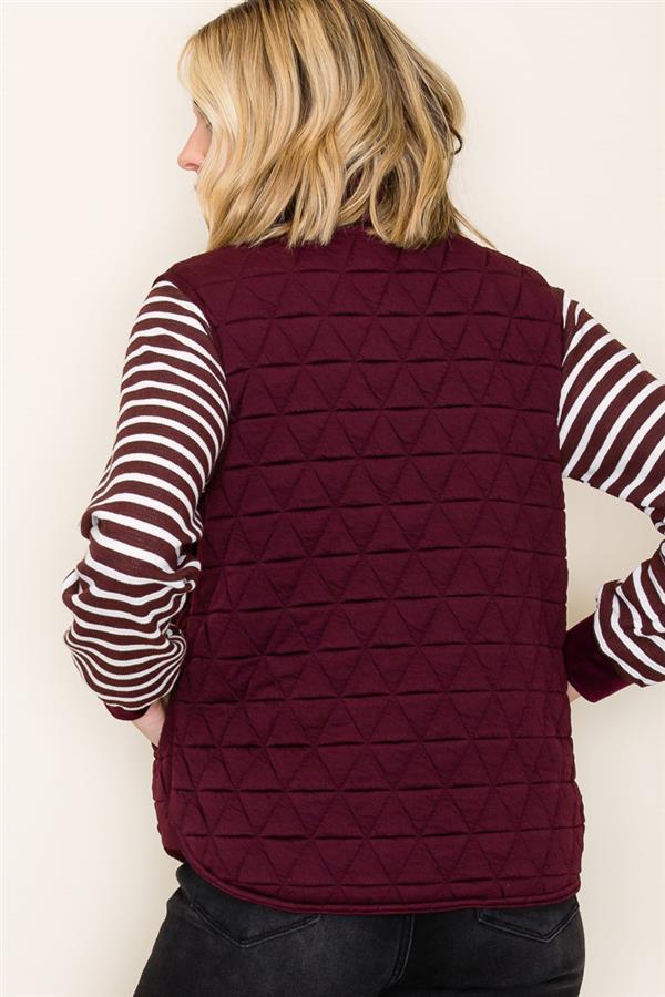 Polar Collar Zip Front Quilted Vest