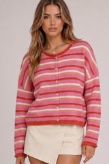 Multi Stripe Knit Cardigan