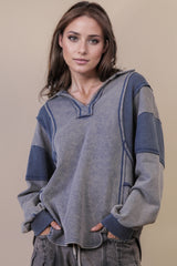 Curvy Exposed Seam Mineral Wash Sweatshirt