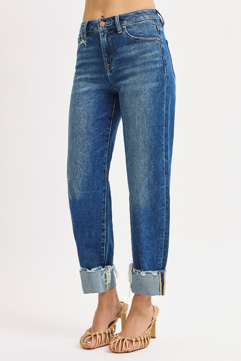 Nicky's High Rise Crop Cuffed Boyfried Jeans