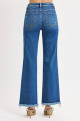 Sabrina's TC Mid Rise Straight Leg Raw Hem Jeans