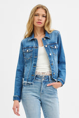 Curvy Irregular Fray Hemmed Jacket