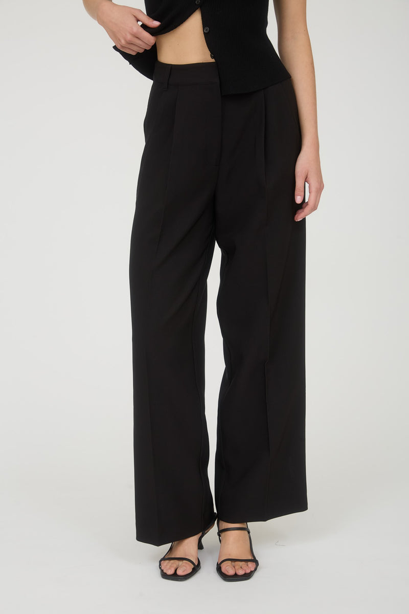 High Waisted Pleated Wide Leg Dress Pants