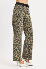 Tanner's High Rise Leopard Wide Leg Jeans