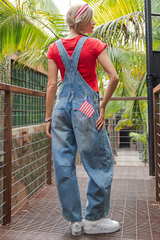 Denim Barrel Leg Overall's