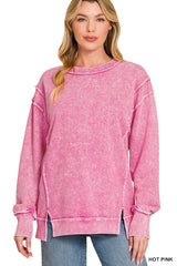 Halo Washed F/ terry Exposed Seam Sweatshirt