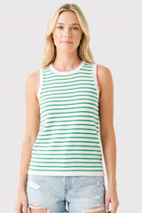 Green Striped Knit Tank