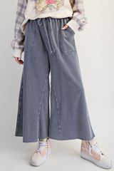 Ankle Blue Mineral Wash Terry Pants