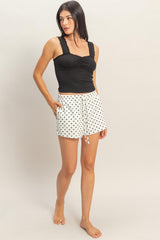 Polka Dot Drawstring Shorts
