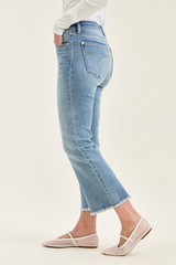 Curvy Felicity's Kick Flare with Frayed Hem Jeans