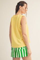 Smocking Edge Detail Tank Top