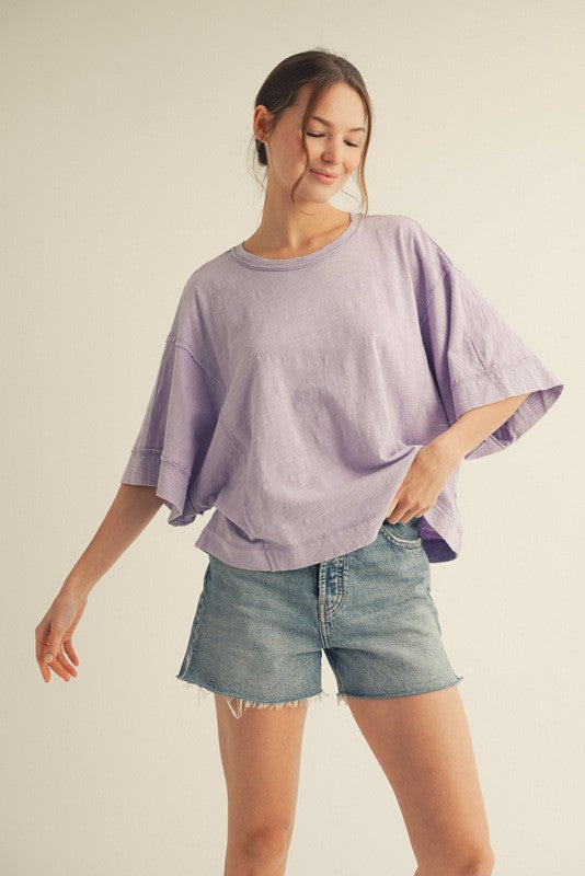 Half Dolman Sleeve Cropped Top