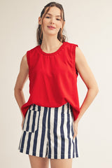 Smocking Edge Detail Tank Top